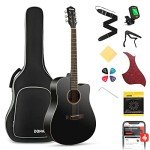 Donner Full Size Acoustic Guitar Kit - Black