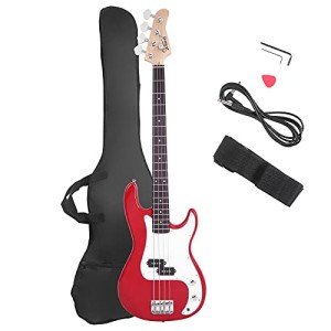 Glarry Full Size Electric Bass Guitar - Red