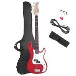 Glarry Full Size Electric Bass Guitar - Red