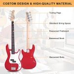 Glarry Full Size Electric Bass Guitar - Red