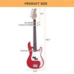 Glarry Full Size Electric Bass Guitar - Red
