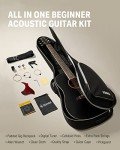 Donner Full Size Acoustic Guitar Kit - Black