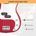 Glarry Full Size Electric Bass Guitar - Red