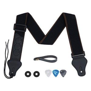 Tifanso Soft Cotton Guitar Strap with Picks & Locks