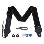 Tifanso Soft Cotton Guitar Strap with Picks & Locks