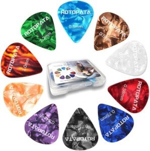 60 Guitar Picks with Organizer Box - Assorted Sizes