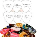 60 Guitar Picks with Organizer Box - Assorted Sizes