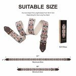 Nefelibata Jacquard Guitar Strap with Leather Ends