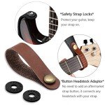 Soft Cotton Acoustic Guitar Strap with Leather Ends