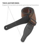 Soft Cotton Acoustic Guitar Strap with Leather Ends