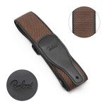 Soft Cotton Acoustic Guitar Strap with Leather Ends