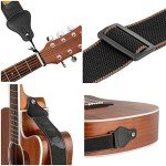 Soft Cotton Guitar Strap with Pick Holders - Black