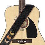 Soft Cotton Guitar Strap with Pick Holders - Black