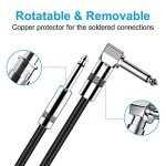 10ft Guitar Cable - Right Angle to Straight, Black