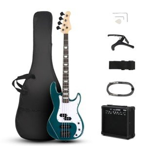 Ktaxon Full Size Electric Bass Guitar Kit - Lake Blue