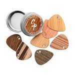 7 Flexible Wooden Guitar Picks in Aluminum Can