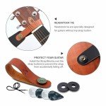 Sun Embroidered Cotton Guitar Strap with Leather Ends