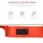 Full Size Acoustic Electric Bass Guitar - Red