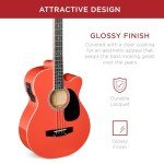 Full Size Acoustic Electric Bass Guitar - Red