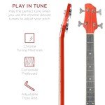 Full Size Acoustic Electric Bass Guitar - Red