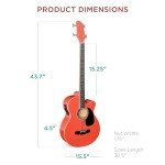Full Size Acoustic Electric Bass Guitar - Red