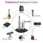 Sovvid 10FT Right Angle Guitar Instrument Cable