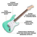 Fender Squier Stratocaster Electric Guitar in Sea Foam