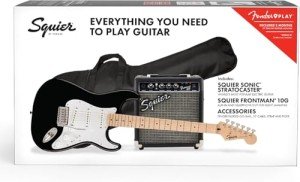 Squier Black Electric Guitar Pack for Beginners