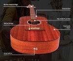 Bamboo Acoustic Guitar Beginner Kit for All Ages