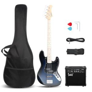 Glarry Full-Size 4-String Bass Guitar Set