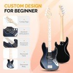 Glarry Full-Size 4-String Bass Guitar Set