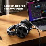 OneOdio Studio Monitor Headphones for Musicians - Black