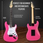 LyxPro 39" Full Size Electric Guitar Starter Kit - Pink