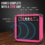 LyxPro 39" Full Size Electric Guitar Starter Kit - Pink