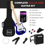 Metallic Blue 30in Kids Electric Guitar Starter Kit
