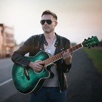 WINZZ 40" Acoustic Guitar Starter Bundle - Dark Green