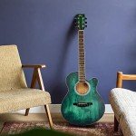 WINZZ 40" Acoustic Guitar Starter Bundle - Dark Green
