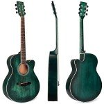 WINZZ 40" Acoustic Guitar Starter Bundle - Dark Green