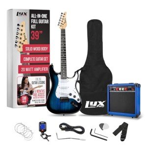 LyxPro 39" Electric Guitar Starter Kit - Blue