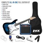 LyxPro 39" Electric Guitar Starter Kit - Blue