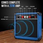 LyxPro 39" Electric Guitar Starter Kit - Blue