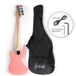 Fojill Full Size 4-String Electric Bass Guitar - Pink