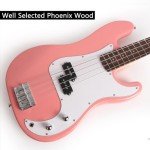 Fojill Full Size 4-String Electric Bass Guitar - Pink