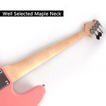 Fojill Full Size 4-String Electric Bass Guitar - Pink