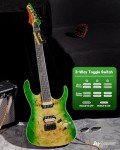 Leo Jaymz Monsoon Electric Guitar - Green Burl