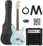Fender Squier Stratocaster Electric Guitar Bundle - Daphne Blue