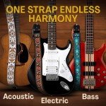 Art Tribute Hootenanny Adjustable Guitar Strap with Picks