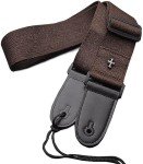 Adjustable Vintage Guitar Strap with Pick Pocket - Brown