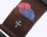 Adjustable Vintage Guitar Strap with Pick Pocket - Brown