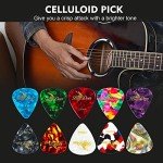 BigDeer 16-Pack Celluloid Guitar Picks in Tin